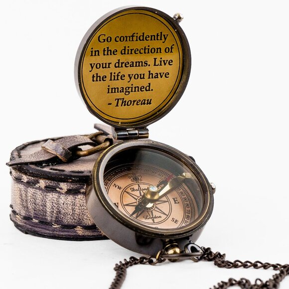 Brass Pirates Compass 2 Inch Authentic Nautical Navigation Compass gift for him - Picture 1 of 15